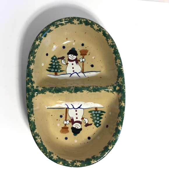 ABC XMas Snowman Divided Serving Dish - Picture 7 of 11
